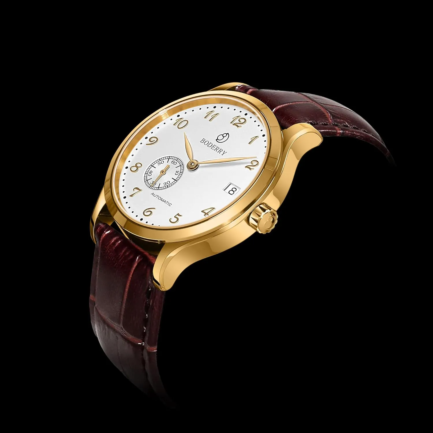 BODERRY Mens Micro-Rotor Automatic Dress Watches Waterproof Stainless Steel Mechanical Business Wrist Watch for Men,Sapphire Men's Luxury Wristwatch
