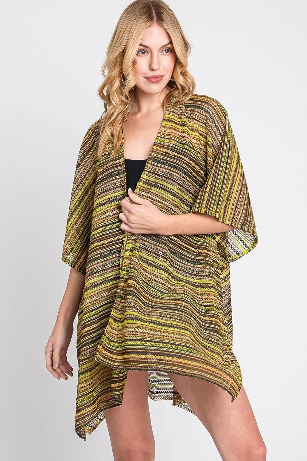 Bohemian Versatile Open Shawl Cardigan - Kimono Ruana, Convertible Poncho Blanket Vest, Sheer Beach Cover Up
