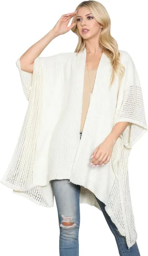Bohemian Versatile Open Shawl Cardigan - Kimono Ruana, Convertible Poncho Blanket Vest, Sheer Beach Cover Up