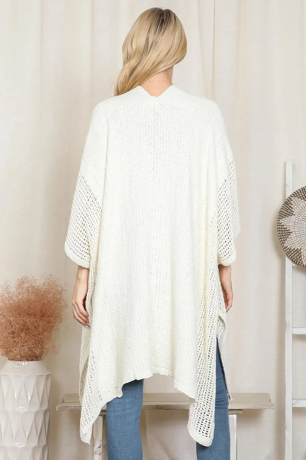 Bohemian Versatile Open Shawl Cardigan - Kimono Ruana, Convertible Poncho Blanket Vest, Sheer Beach Cover Up