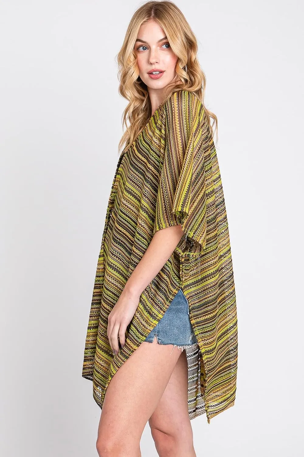 Bohemian Versatile Open Shawl Cardigan - Kimono Ruana, Convertible Poncho Blanket Vest, Sheer Beach Cover Up