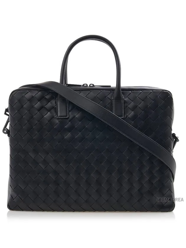 Bottega Veneta Intrecciato Briefcase Black