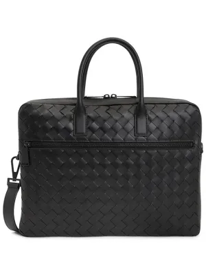Bottega Veneta Intrecciato Briefcase Black