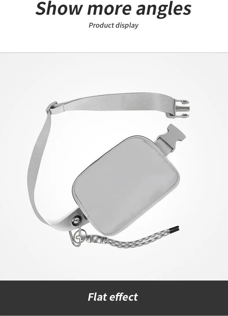 Bovagu Crossbody, Fashion Waist Bag, 57-102CM Long Strap Crossbody Bag, Plus Size Women/Men Waist Pack With Adjustable Strap For Sports. (Camouflage Blue Double zipper)