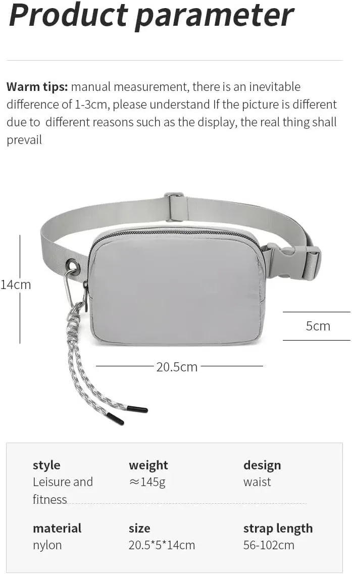Bovagu Crossbody, Fashion Waist Bag, 57-102CM Long Strap Crossbody Bag, Plus Size Women/Men Waist Pack With Adjustable Strap For Sports. (Camouflage Blue Double zipper)