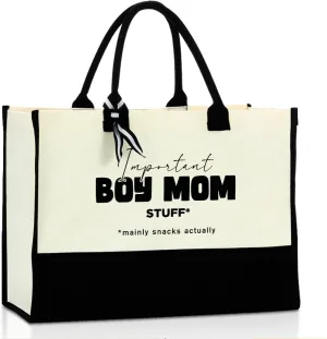 Boy & Girl Mom Gifts: Best Mom Ever Canvas Tote Bag - Beach, Grocery, Mothers Day & Birthday Gift