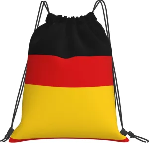 BREAUX german flag print Leisure drawstring backpack, fitness bag, foldable fit for sports travel and daily use