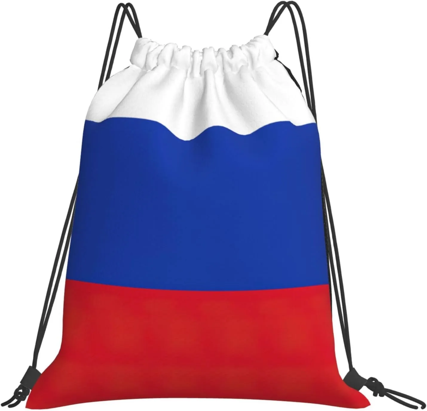 BREAUX Russian Flag print Leisure drawstring backpack, fitness bag, foldable fit for sports travel and daily use