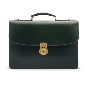 Bridle Hide Harvard Briefcase - Green