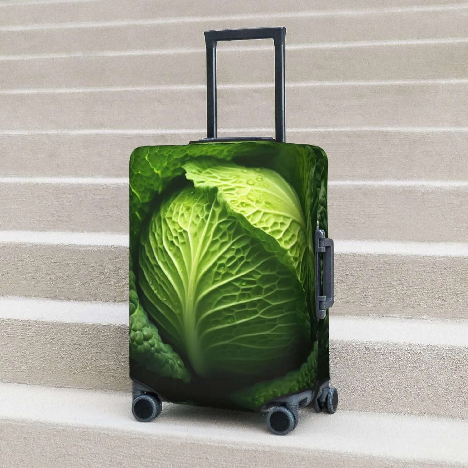 Bright Cabbage Print Washable Luggage Cover Fashion Suitcase Protector Cover Fits 18-32 Inch Luggage