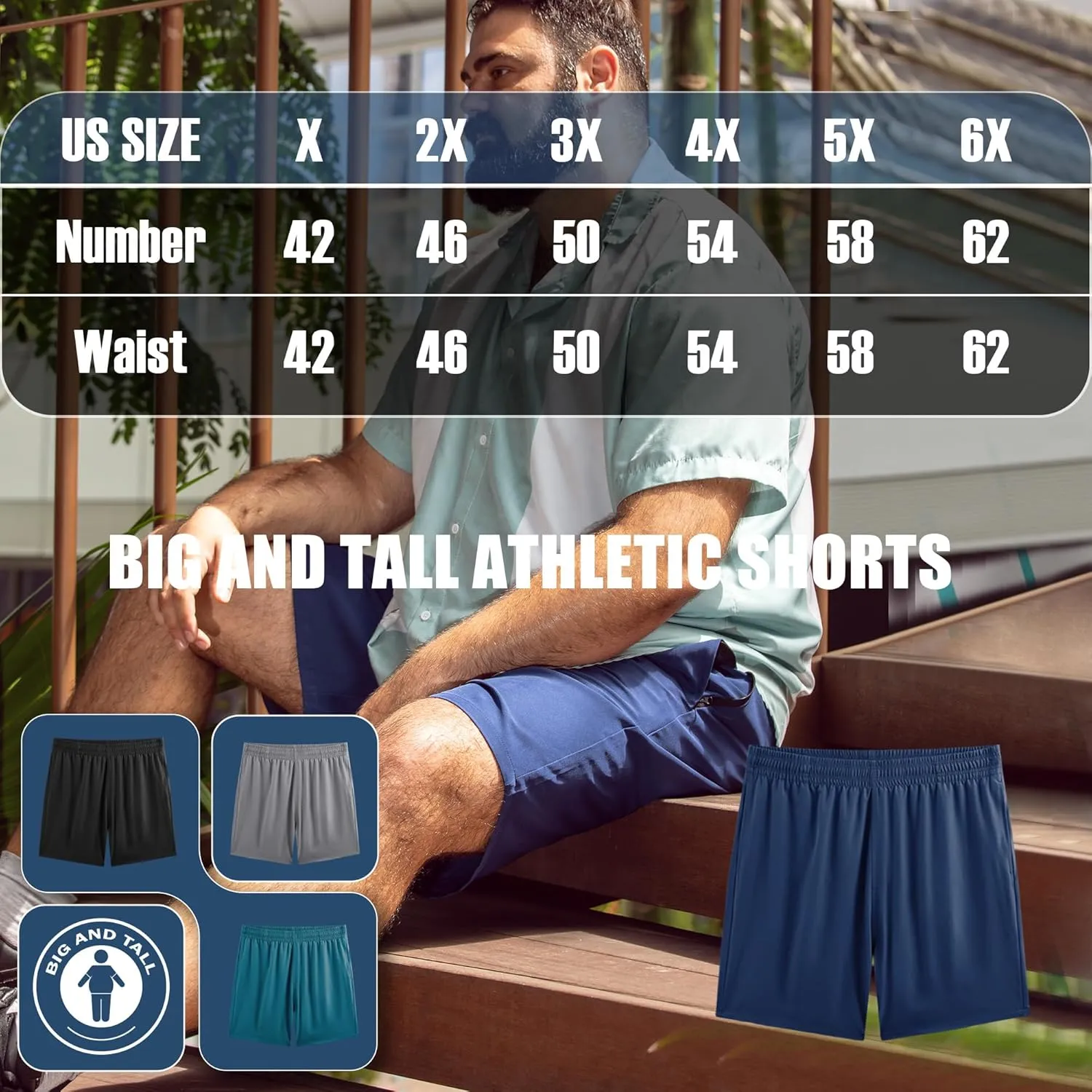 BRISIRA Big and Tall Athletic Shorts for Men 2 in 1 Gym Running Workout Shorts with Zipper Pockets XL-6XL