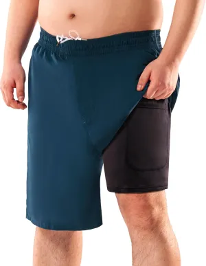 BRISIRA Big and Tall Athletic Shorts for Men 2 in 1 Gym Running Workout Shorts with Zipper Pockets XL-6XL