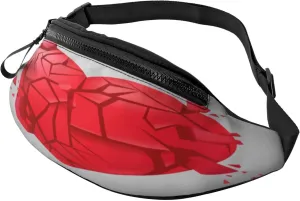 Broken Heart Fanny Pack, Crossbody Waist Packs for Women Men Waist Bags with Adjustable Strap for Travel Running Hiking Sport