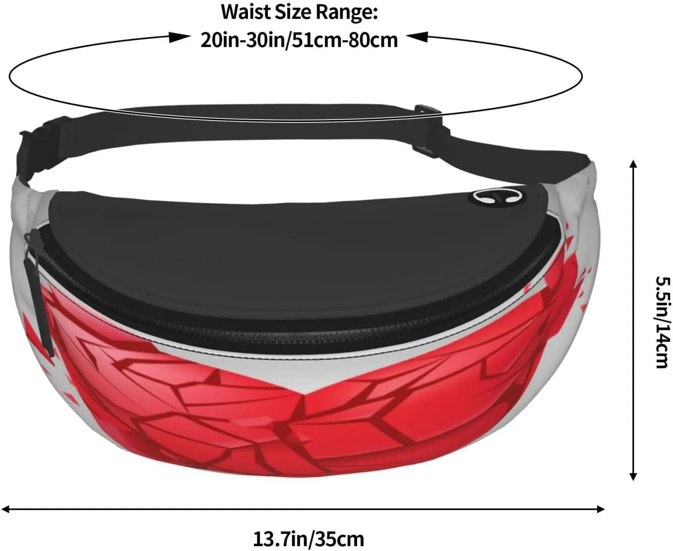 Broken Heart Fanny Pack, Crossbody Waist Packs for Women Men Waist Bags with Adjustable Strap for Travel Running Hiking Sport