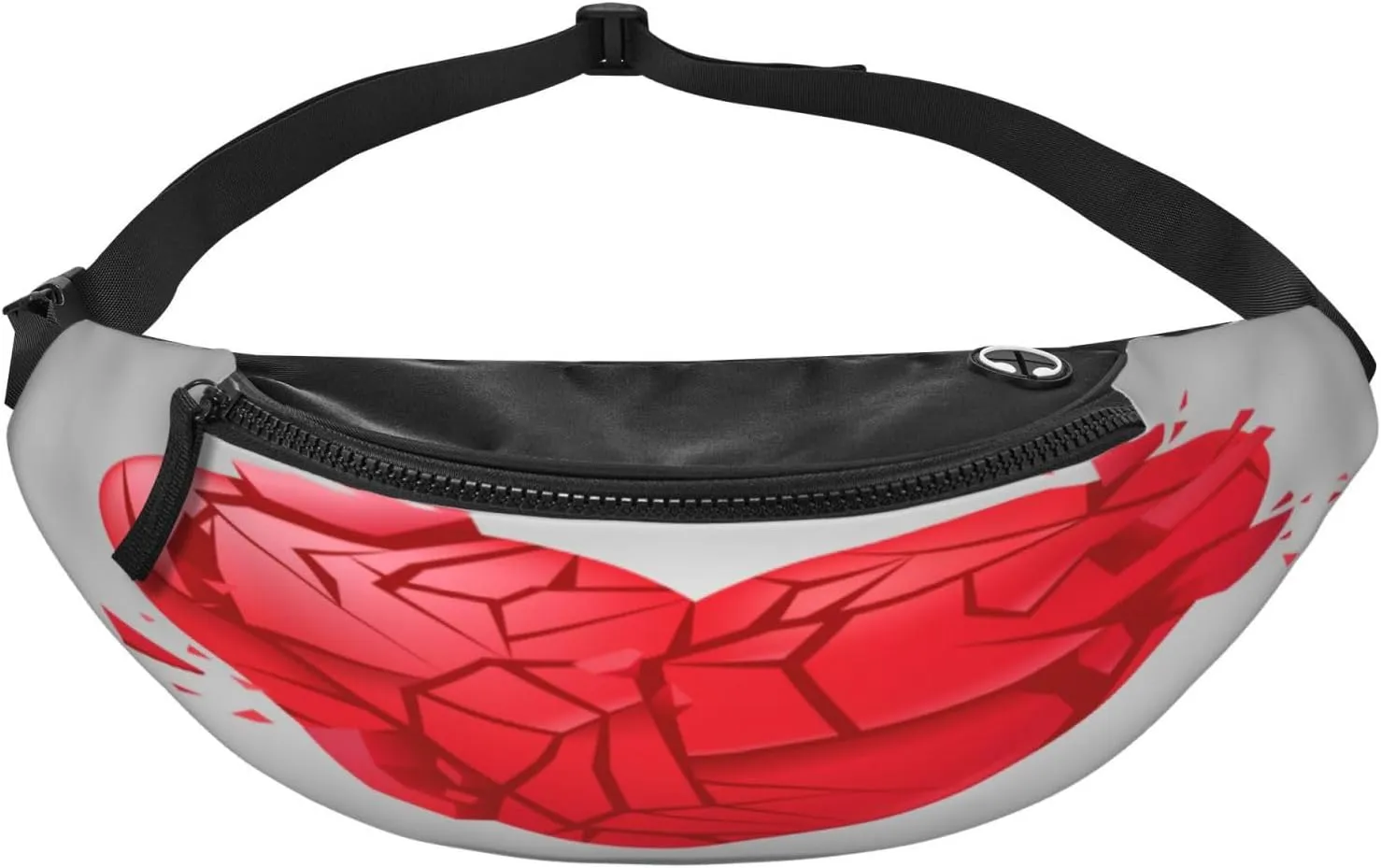 Broken Heart Fanny Pack, Crossbody Waist Packs for Women Men Waist Bags with Adjustable Strap for Travel Running Hiking Sport