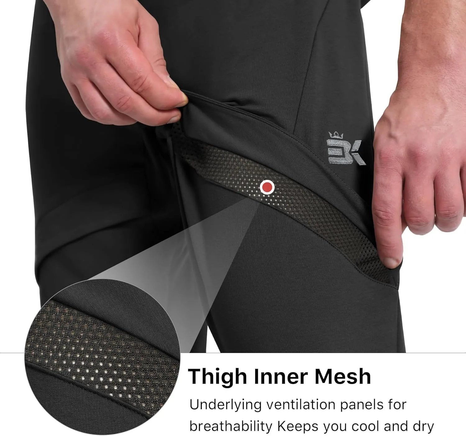 BROKIG Mens Inmesh Sweatpants Open Bottom, Cotton Athletic Workout Pants Drawstring Casual Gym Joggers with Pockets
