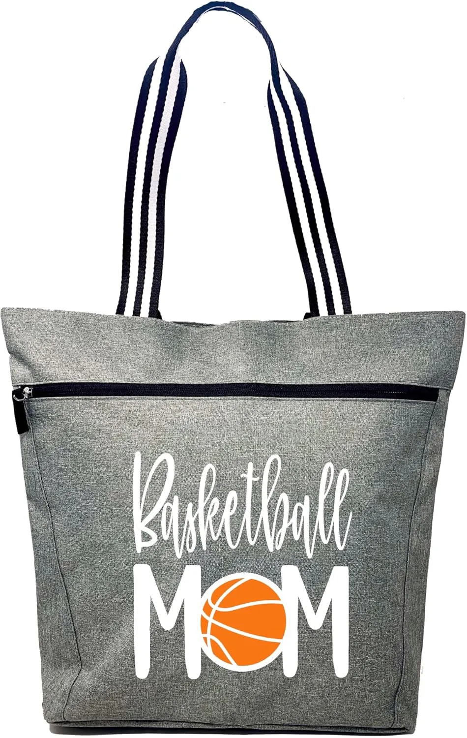 Brooke & Jess Designs Sports Mom Large Zippered Tote Bag with Pockets for Women