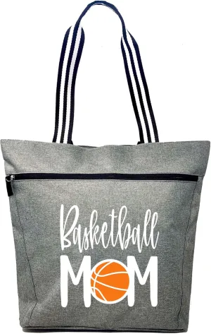 Brooke & Jess Designs Sports Mom Large Zippered Tote Bag with Pockets for Women