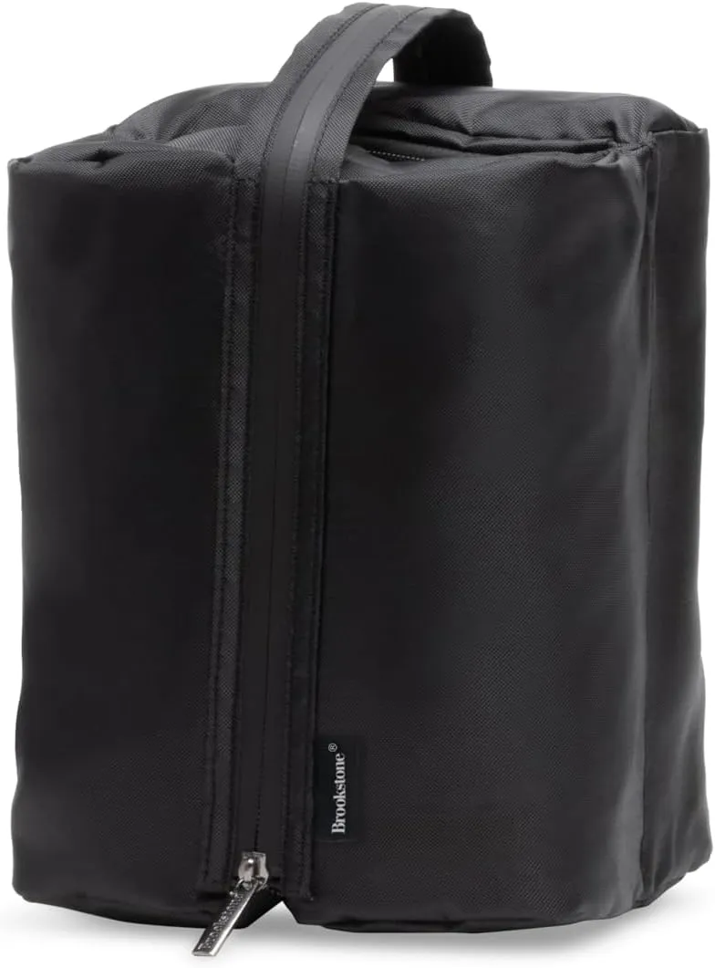 Brookstone Travel Toiletries Bag with Hanging Hook - Large Multi Functional Carrying Toiletry Pouch for Vacations, Airplanes, Trains, Buses, and Cars, Black Cube
