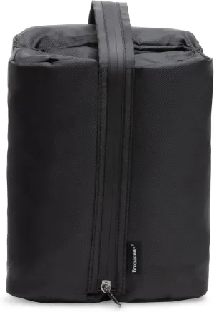 Brookstone Travel Toiletries Bag with Hanging Hook - Large Multi Functional Carrying Toiletry Pouch for Vacations, Airplanes, Trains, Buses, and Cars, Black Cube