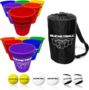 BucketBall - Rainbow Edition - Combo Pack - Ultimate Beach, Pool, Yard, Camping, Tailgate, BBQ, Lawn, Wedding, Events, Water, Indoor, Outdoor Game Toy for Adults, Boys, Girls, Teens, Family