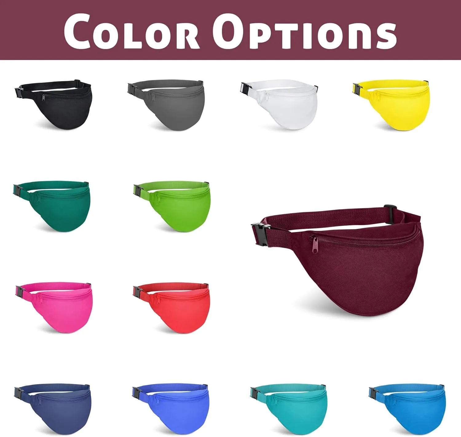 BuyAgain Fanny Pack, Unisex 2 Zipper Quick Release Buckle Travel Sport Running Waist Fanny Pack For Women Men