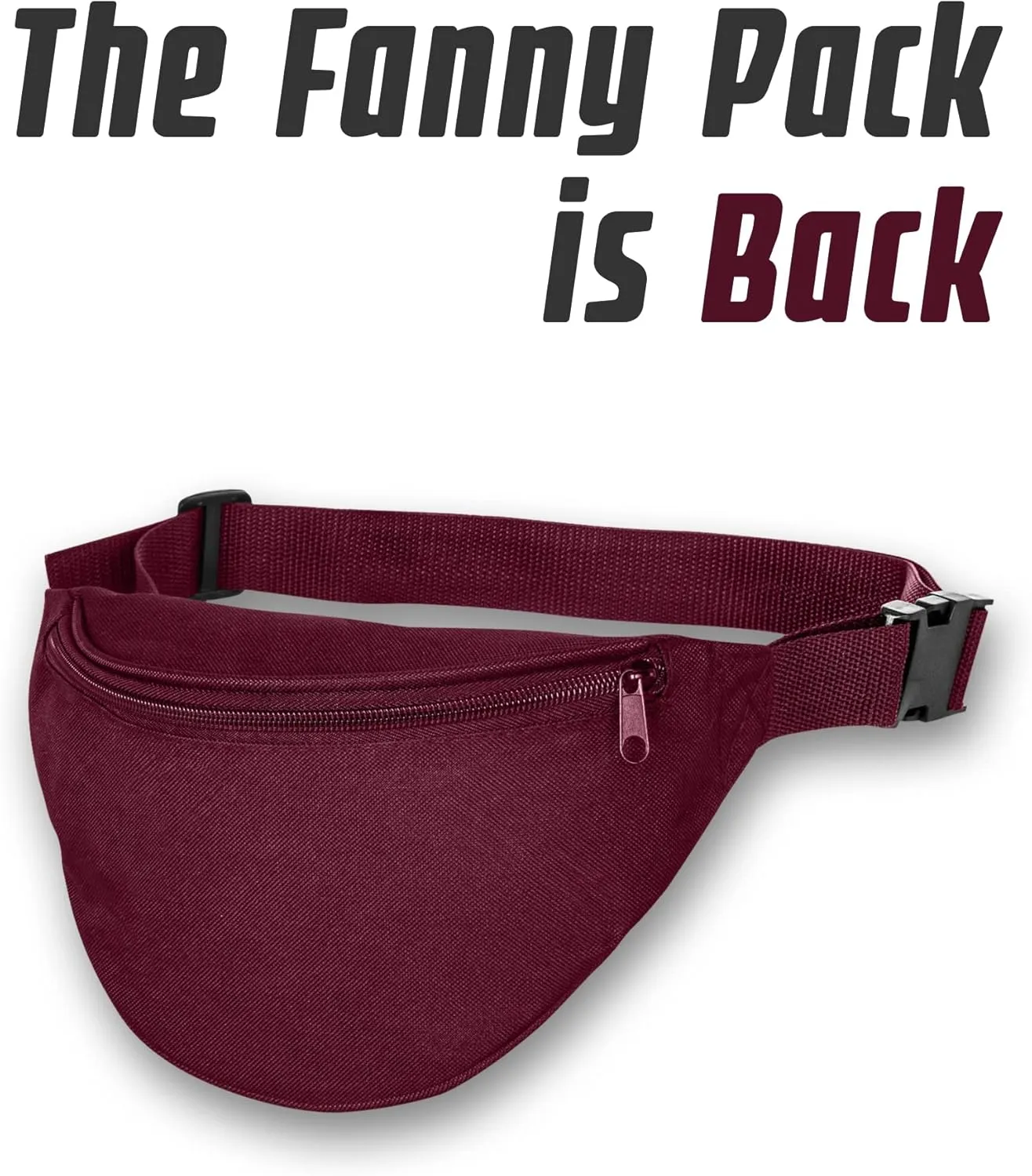 BuyAgain Fanny Pack, Unisex 2 Zipper Quick Release Buckle Travel Sport Running Waist Fanny Pack For Women Men