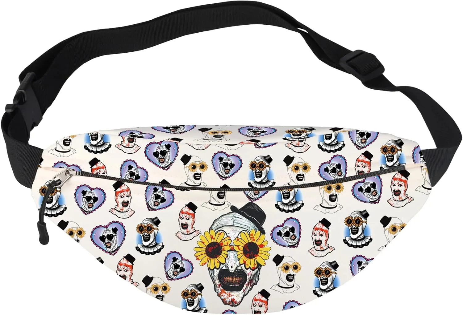 BWWKTOP Art the Clown Fanny Pack Scary Clown Gift Horror Clown Crossbody Waist Bag Horror Movie Merchandise (Sunflower Clown-WB)