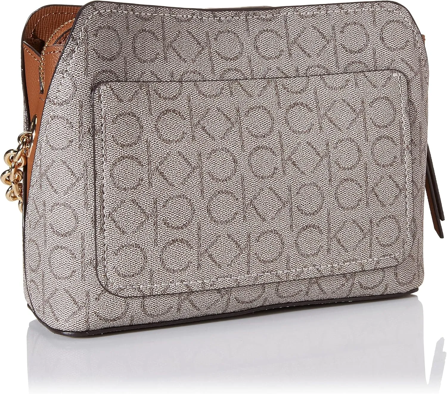 Calvin Klein Women's Hailey Signature Triple Compartment Chain Crossbody