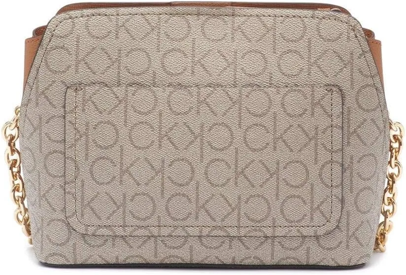 Calvin Klein Women's Hailey Signature Triple Compartment Chain Crossbody