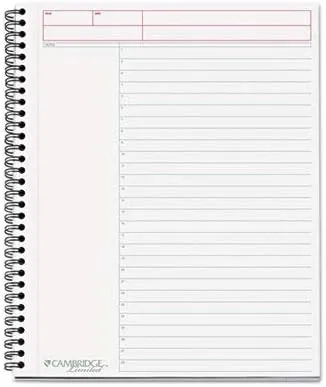 Cambridge 06064 Side Bound Guided Business Notebook, Action Planner, 11 x 8 1/2, 80 Sheets