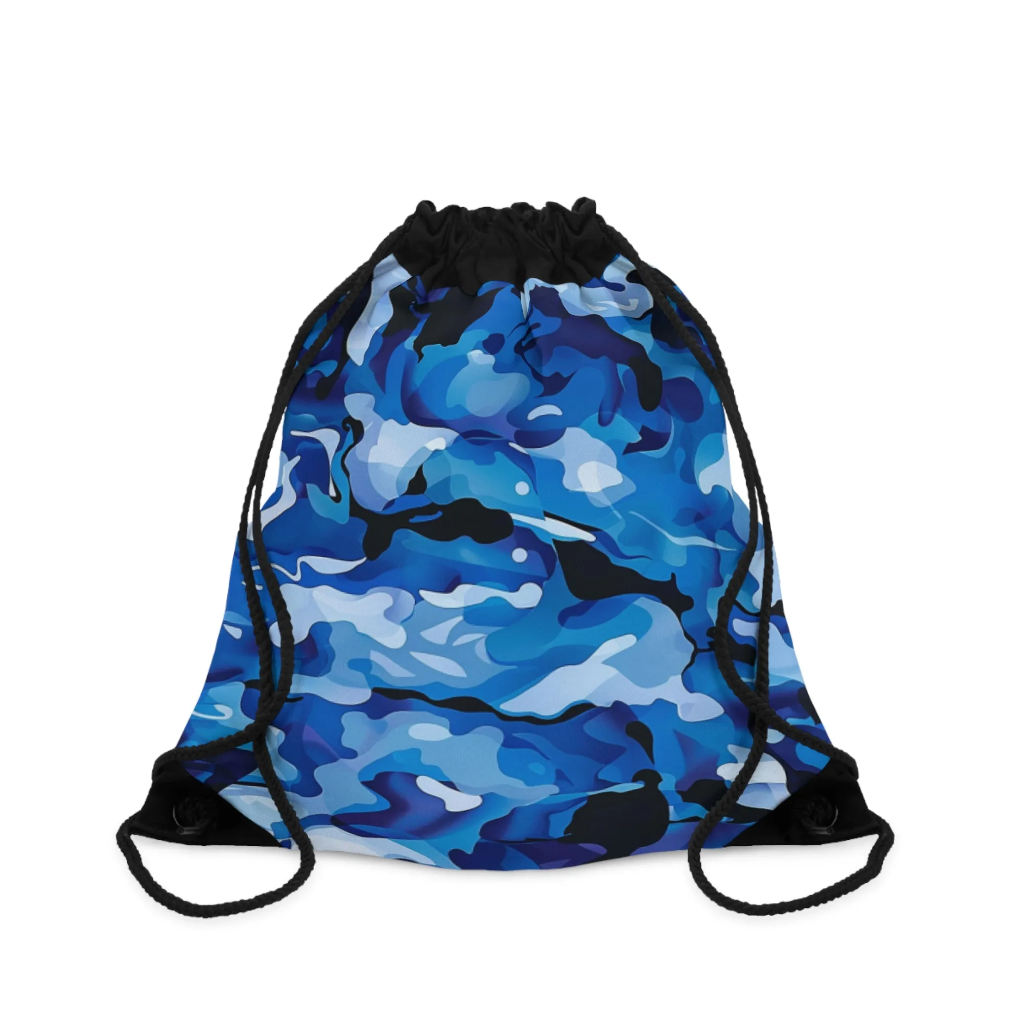 Camo Blue Drawstring Bag