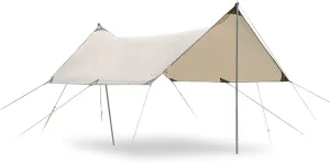 Camping Tent Camping Ultralight Waterproof Nylon Sun Shade Tent Awning Outdoor Garden Beach Sun Shelter for 4-6 Person with Rod, Hexagon