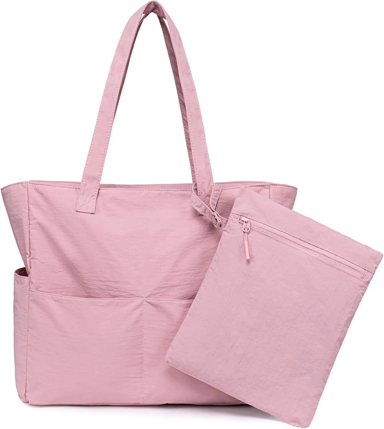 CAMTOP Waterproof Beach Tote Bag for Women Girls with Zipper Foldable Sandproof Pool Swim Bag Travel Carry On Gym