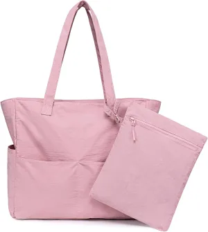 CAMTOP Waterproof Beach Tote Bag for Women Girls with Zipper Foldable Sandproof Pool Swim Bag Travel Carry On Gym