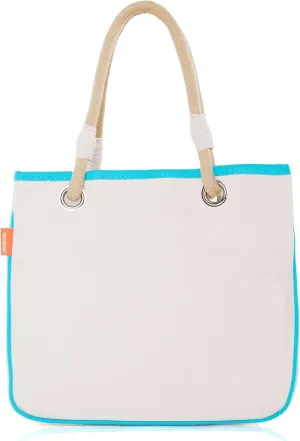 Canvas Rope Handle Tote Bag For Women - Metal Grommets - Perfect For Traveling, Groceries