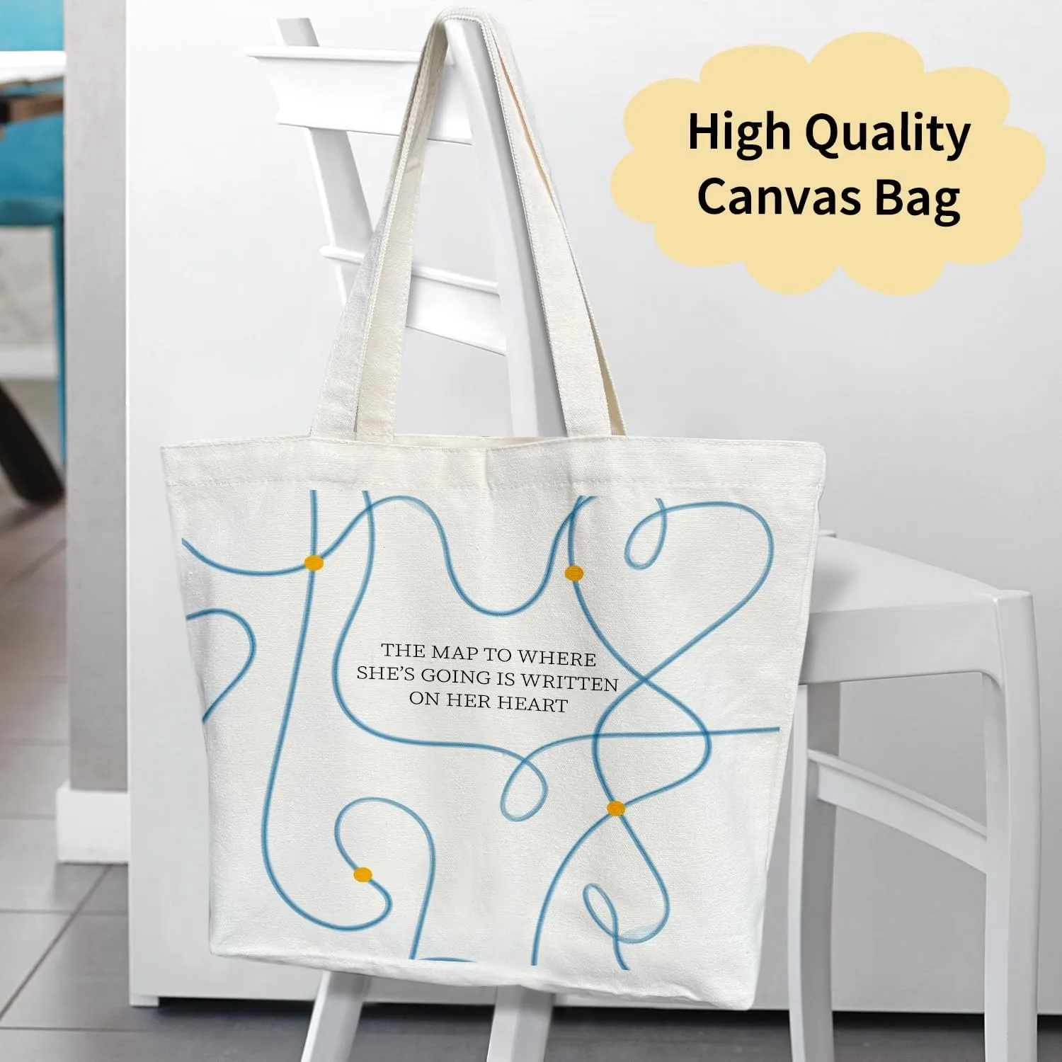 Canvas Tote Bag Aesthetic Tote Bag for Women Shopping Reusable Grocery Bag Shoulder Bag Gifts for Friends