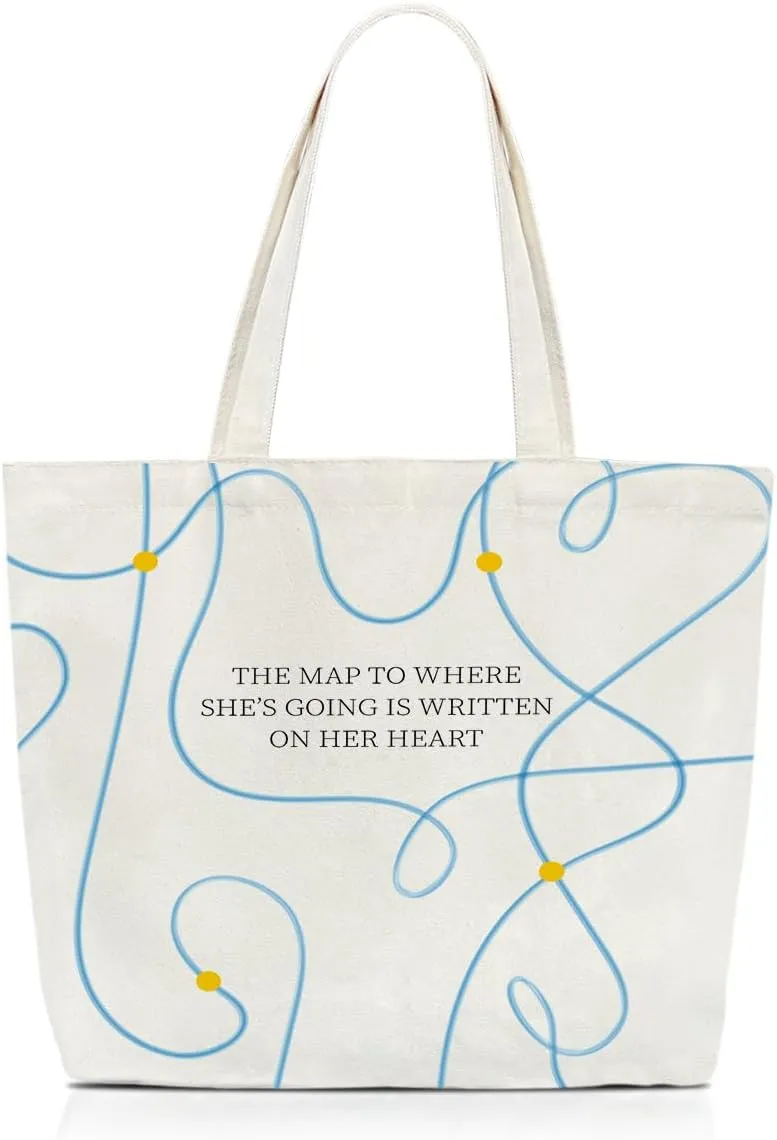 Canvas Tote Bag Aesthetic Tote Bag for Women Shopping Reusable Grocery Bag Shoulder Bag Gifts for Friends