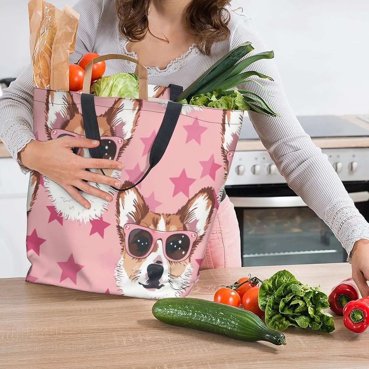 Canvas Tote Bag Large Women Casual Shoulder Bag Handbag Reusable Beach Shopping Grocery Bag For Outdoors