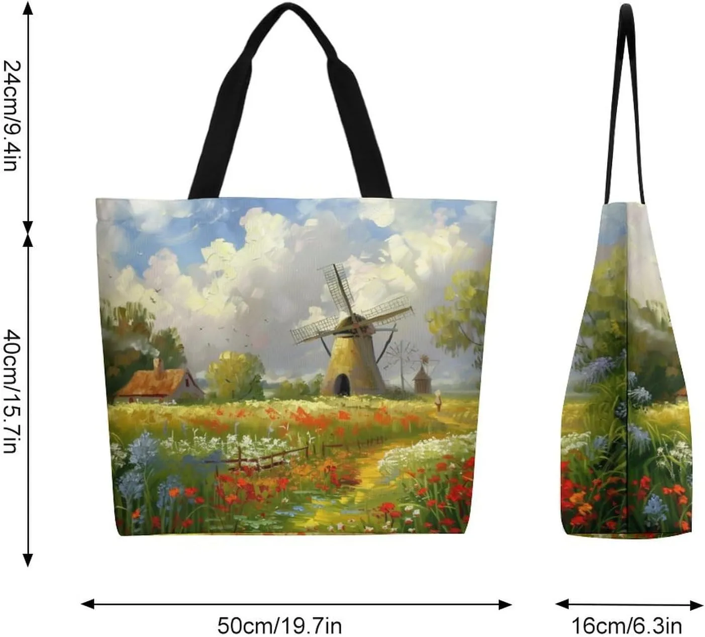 Canvas Tote Bag Large Women Casual Shoulder Bag Handbag Reusable Beach Shopping Grocery Bag For Outdoors