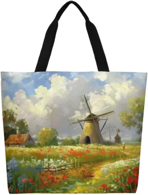 Canvas Tote Bag Large Women Casual Shoulder Bag Handbag Reusable Beach Shopping Grocery Bag For Outdoors