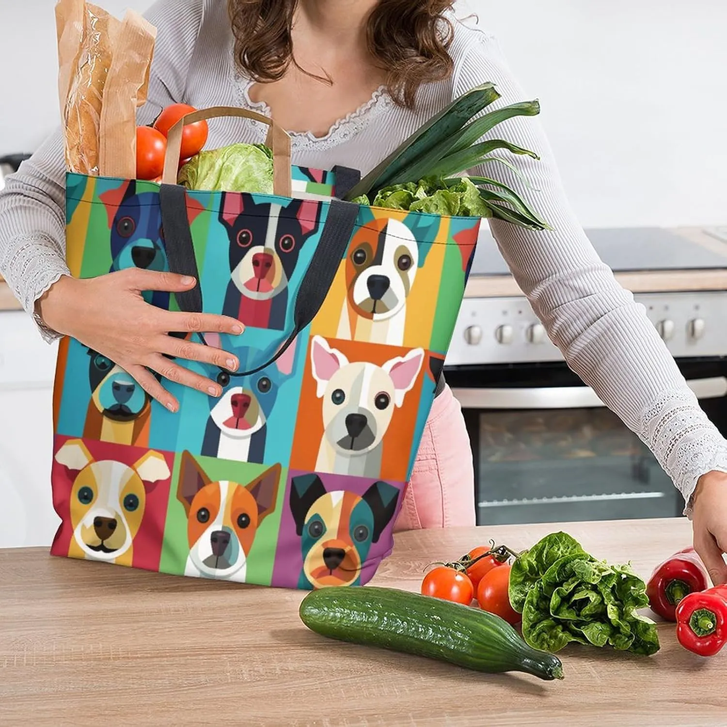 Canvas Tote Bag Large Women Casual Shoulder Bag Handbag Reusable Beach Shopping Grocery Bag For Outdoors
