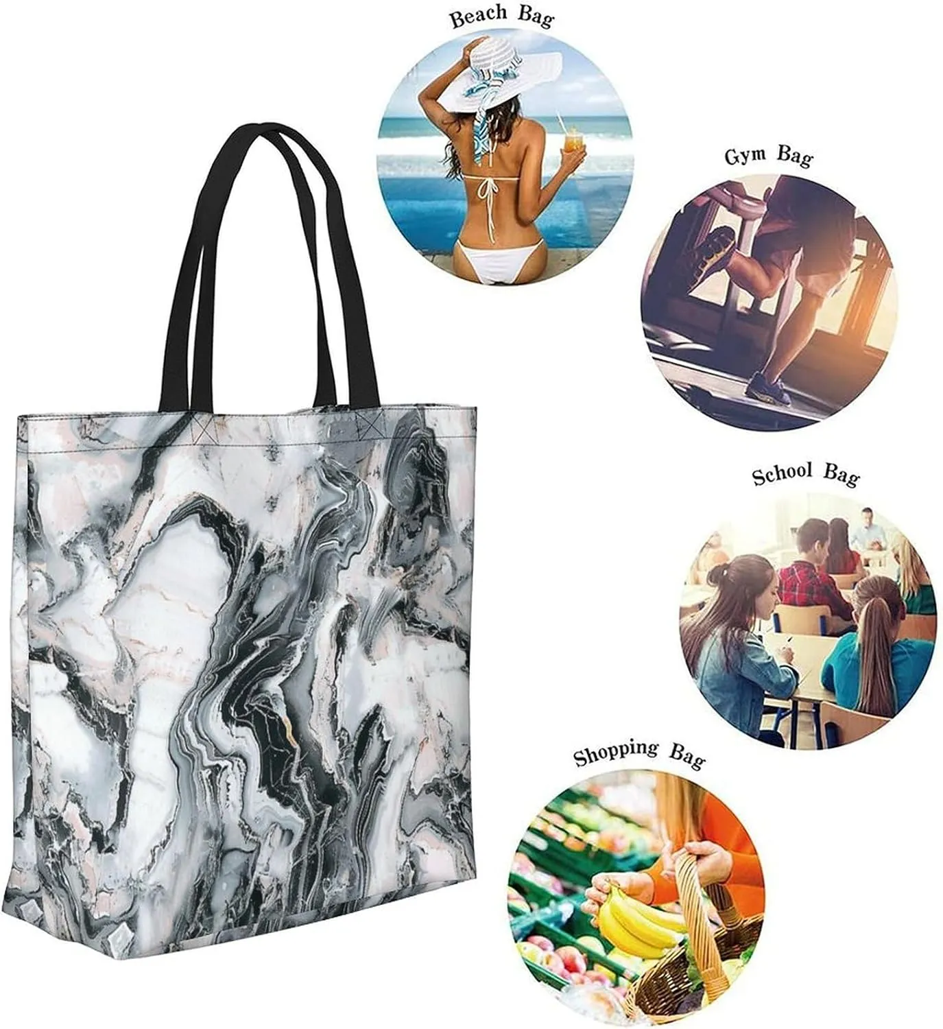 Canvas Tote Bag Large Women Casual Shoulder Bag Handbag Reusable Beach Shopping Grocery Bag For Outdoors