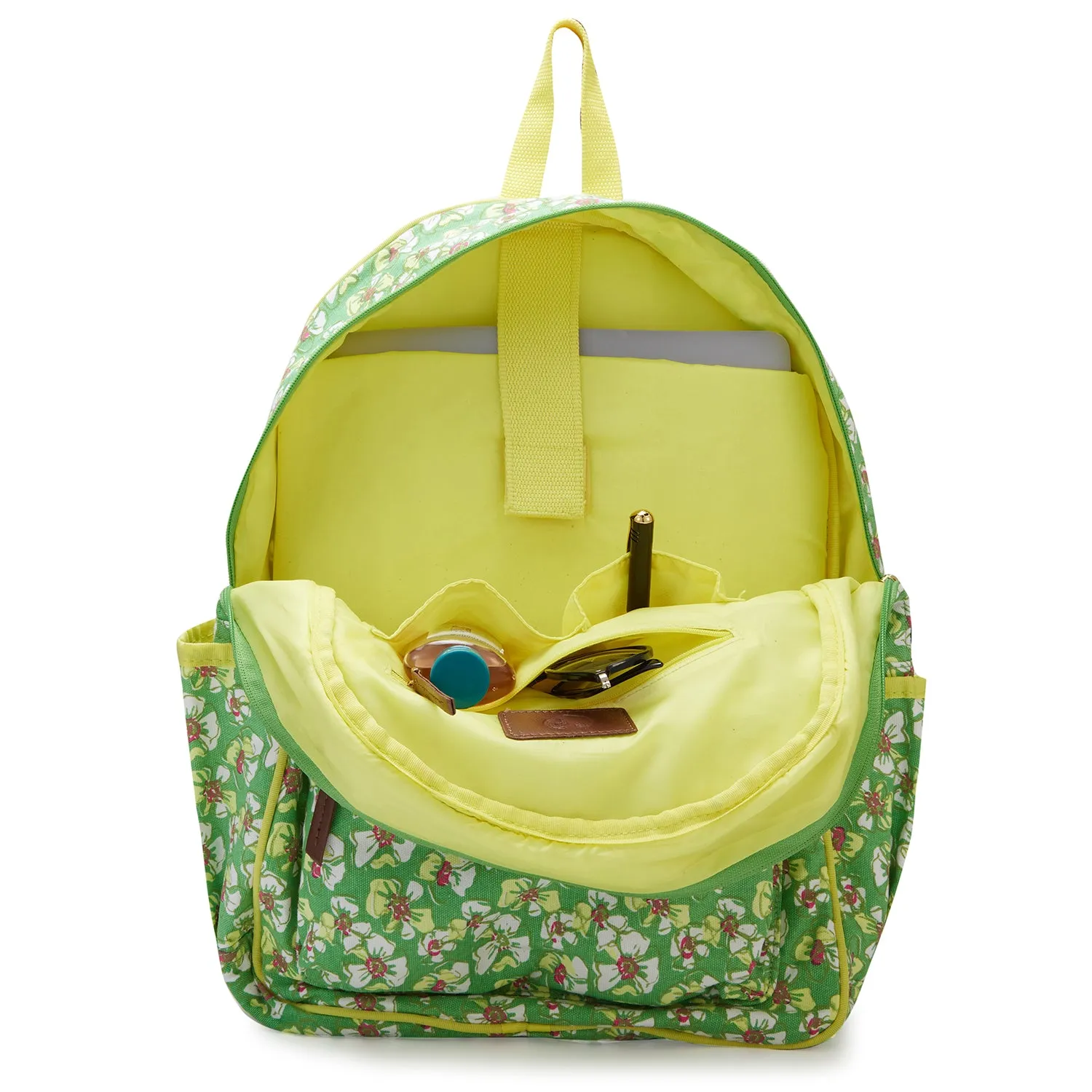Caprese Blossom Large Light Green Laptop Backpack