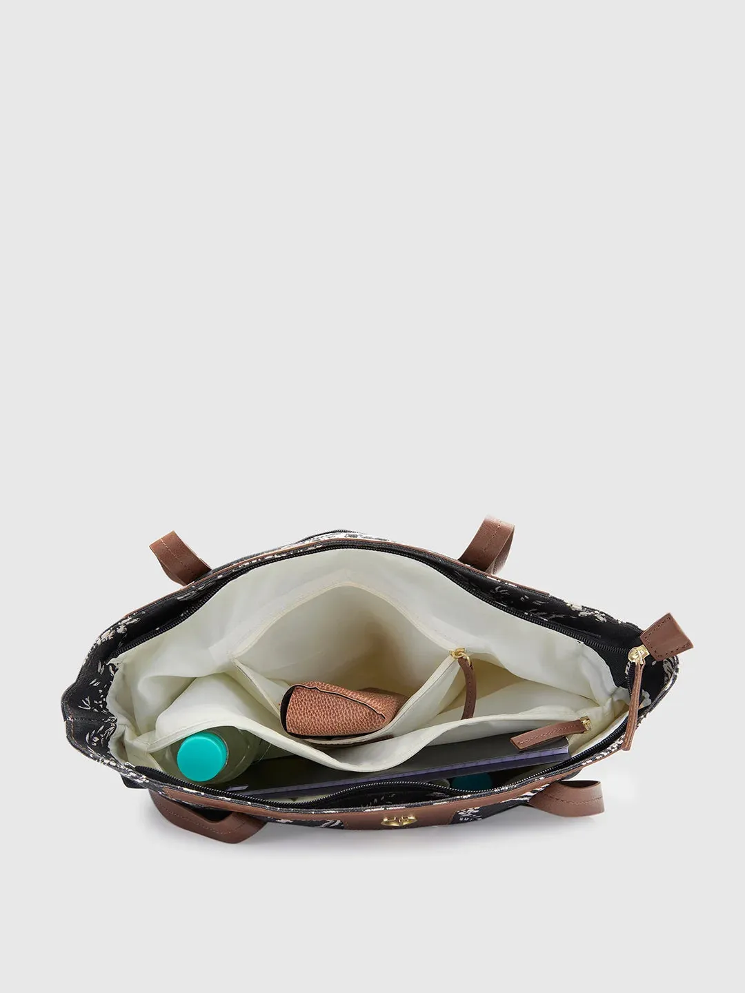 Caprese Kendall Large Black Tote Laptop Bag