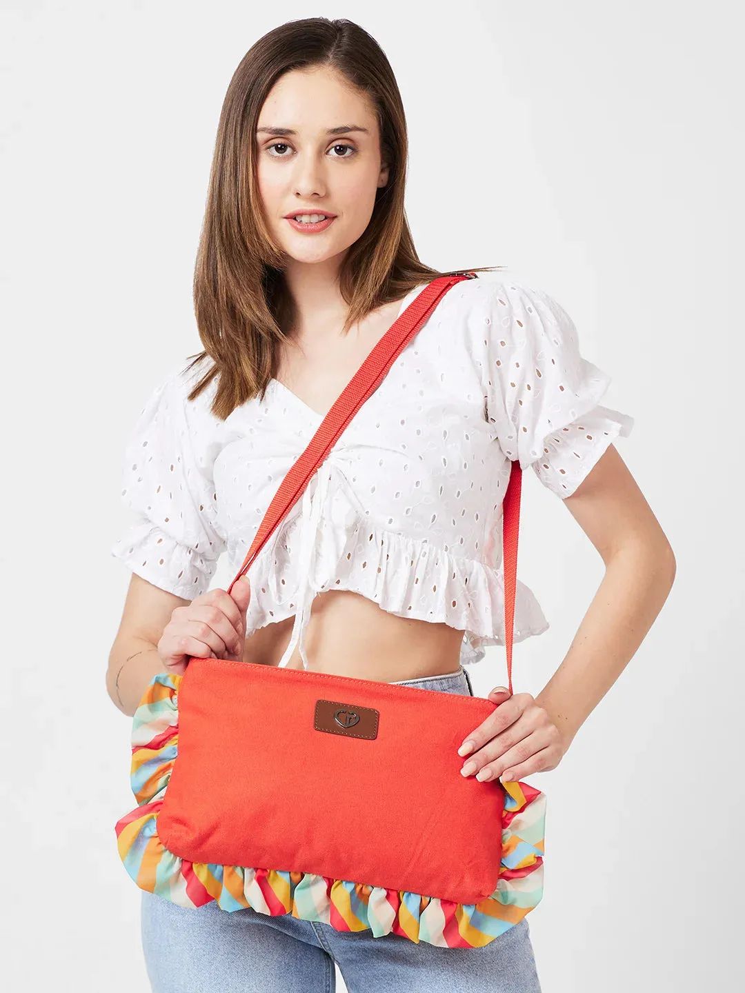 Caprese Oakley Large Red Sling Bag