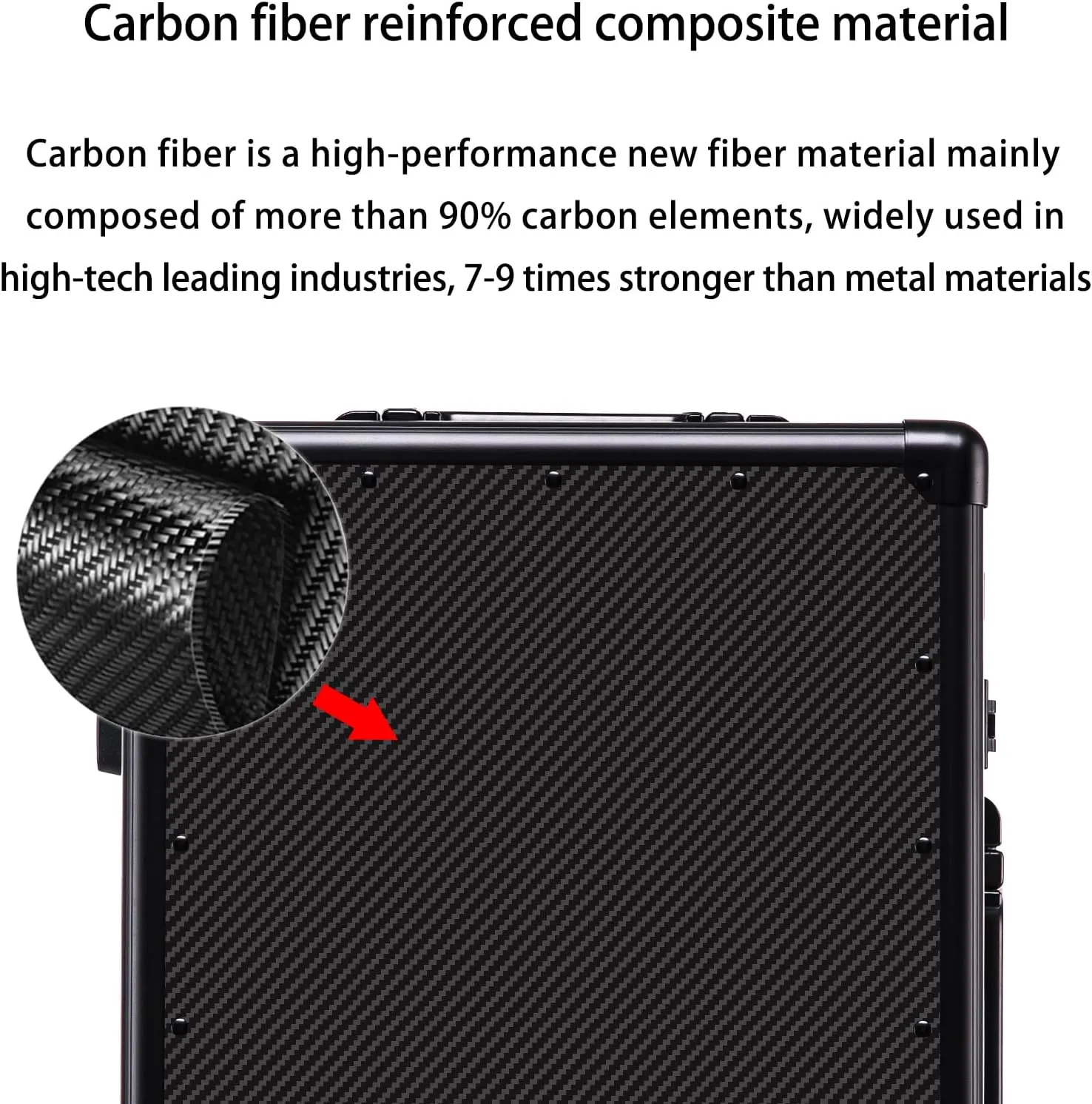 Carbon Fiber Carry-on Luggage TSA Customs Lock Zipperless Silent Rotary Wheel Business Suitcase Aluminum Frame (Ball pattern black, 20 '')