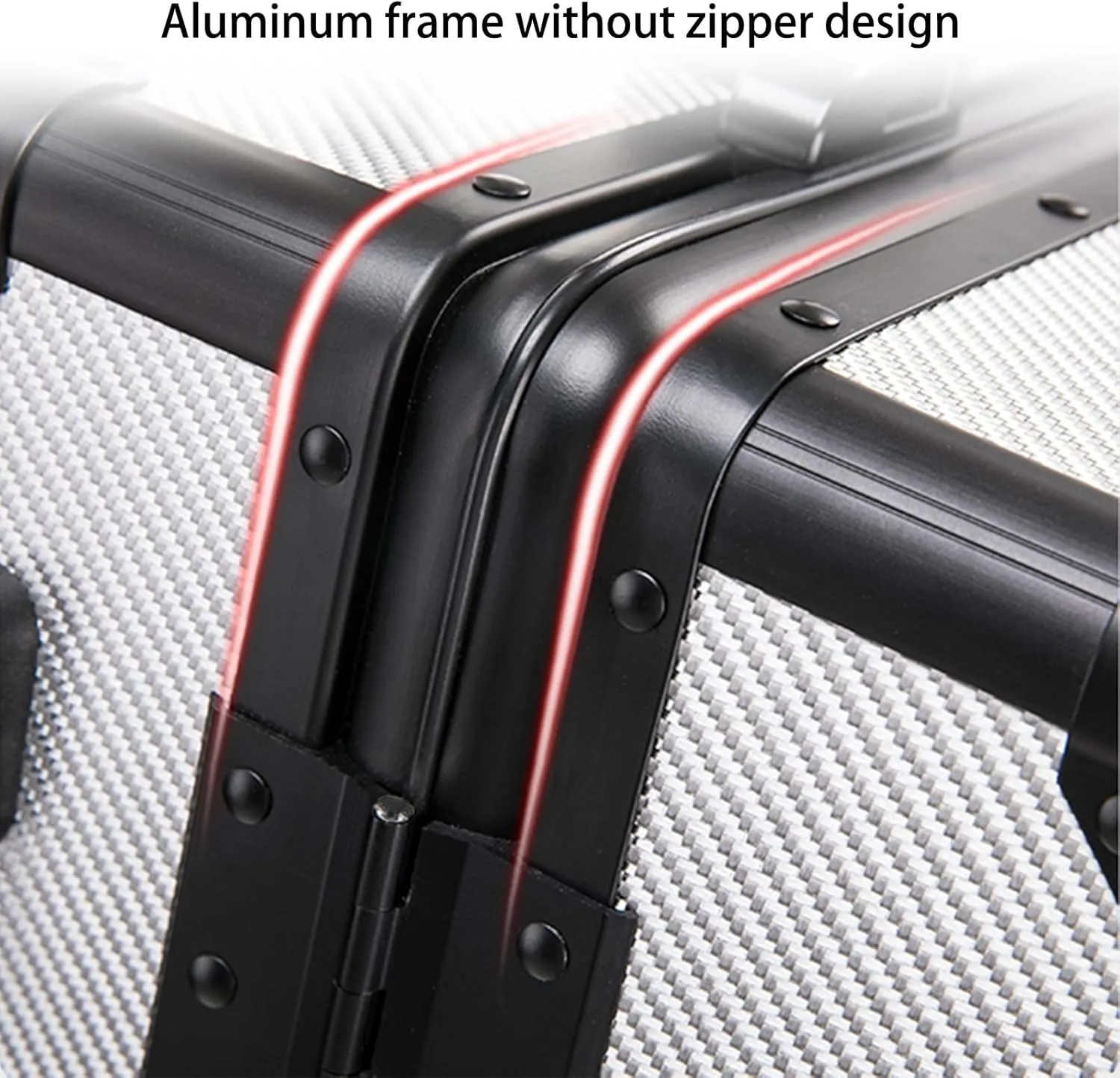 Carbon Fiber Carry-on Luggage TSA Customs Lock Zipperless Silent Rotary Wheel Business Suitcase Aluminum Frame (Ball pattern black, 20 '')