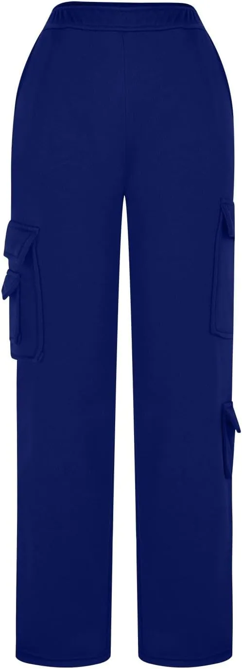 Cargo Sweatpants for Women Wide Leg Straight Womens Sweatpants with Pockets Highwaisted Elastic Stretchy Hiking Pants