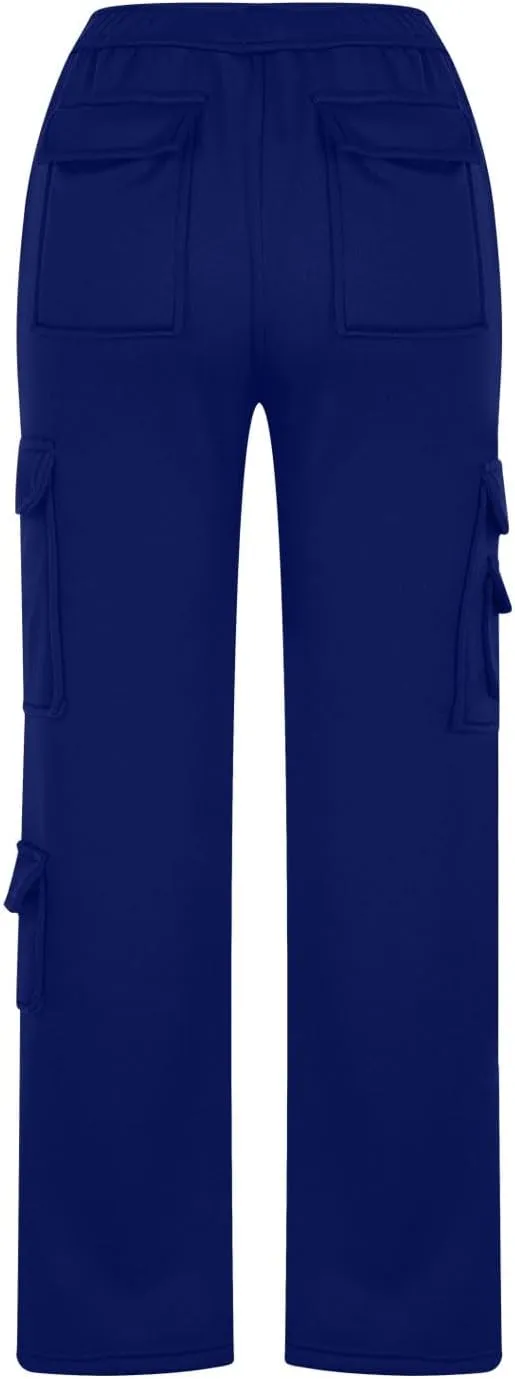 Cargo Sweatpants for Women Wide Leg Straight Womens Sweatpants with Pockets Highwaisted Elastic Stretchy Hiking Pants